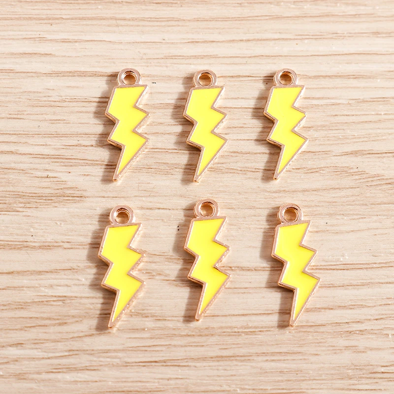 10 шт. 19x7 мм милые яркие цвета эмалированные Подвески с молнией для изготовления