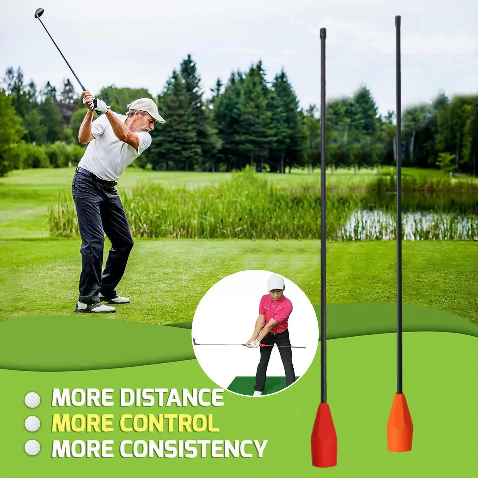 

Golf Swing Trainer Stick Beginner Gesture Correction for golf beginners Golf Training Aids 53.3cm/20.98 inches G2O3