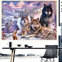 scenery wolves diy 5d diamond painting full drill square round embroidery mosaic art picture of rhinestones home decor gifts
