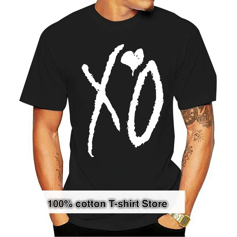 

Cutee The Weeknd XO T shirt Men Letter Heart Printed T-Shirt Hip Hop Boy Short Sleeve t-shirt top Tee Clothes
