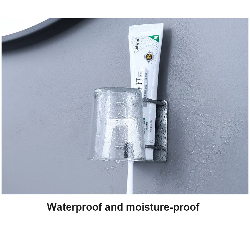 

Stainless Steel Toothbrush Cup Holder Wall Mount Toothpaste Storage Rack Toothpaste Toothbrush Shelf Single Cup Holder Tools