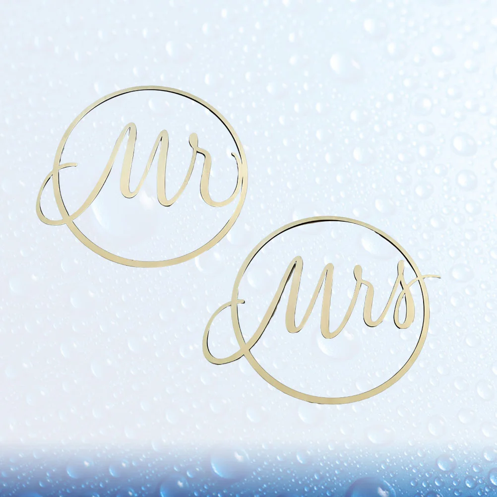

2 Pcs Wedding Sign Embellishment Hanging Signs Pendant Wedding Reception Signs Wedding Chair Bamboo Chair Back Hangers