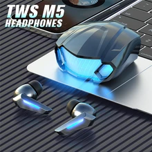 TWS M5 Gamer Headset Low Latency Bluetooth Headphones Wireless Earphones 9D Stereo Bass Earbuds Sports Waterproof Free Shipping