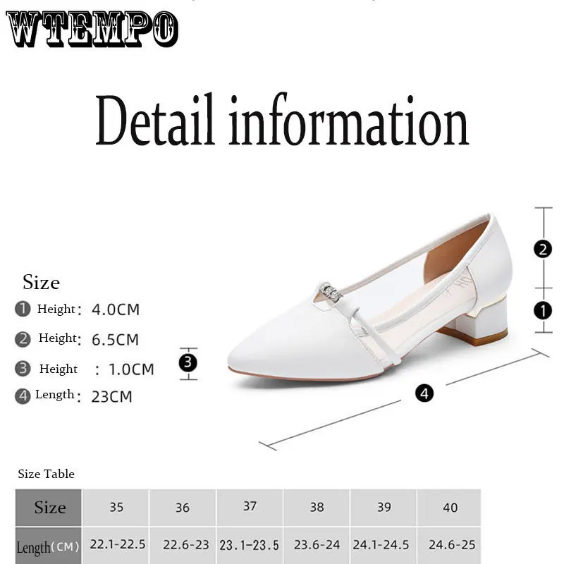 WTEMPO Women‘s High Quality Slip on Heel Pumps for Party Ladies Fake Leather Dress Shoes Girl Sandals Wholesale Dropshipping