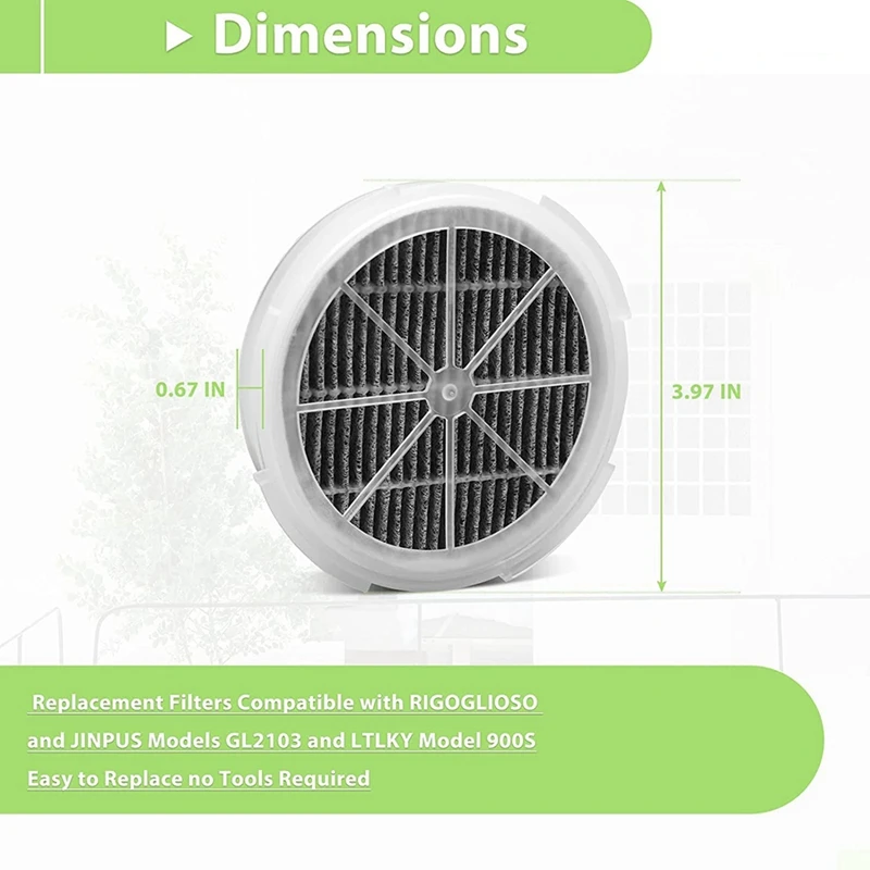 Сменный фильтр True HEPA для настольного очистителя воздуха RIGOGLIOSO GL2103 JINPUS GL-2103 и LTLKY