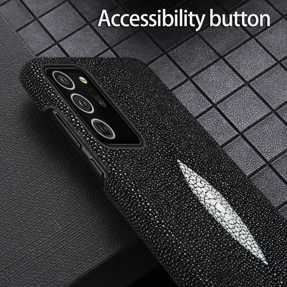 Luxury Genuine Stingray Leather Cell Phone Case For Samsung Galaxy Note 20 Note20 Note10 Ultra 10 9 Plus S9 S10 S20 Plus Cover