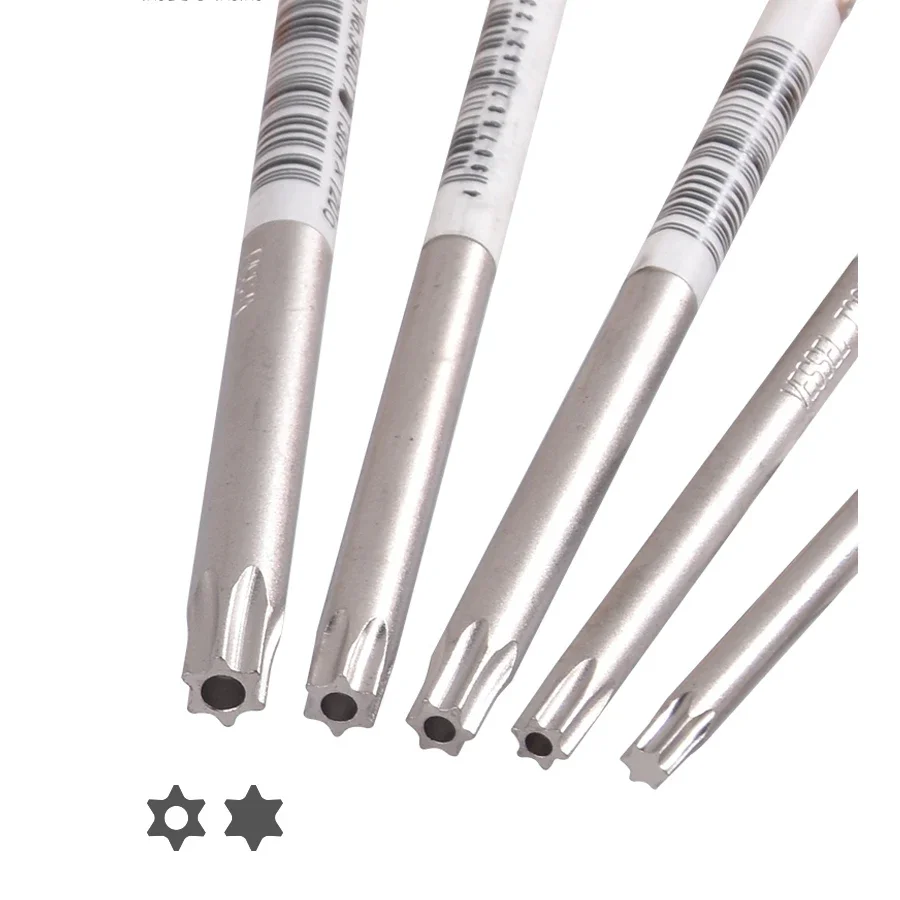 Серия VESSEL 5400TX Power Grip Отвертка TORX с шестигранной головкой и для винтов защитой от