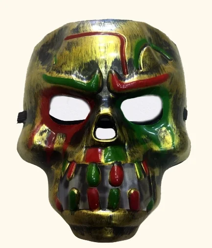 Маска черепа Дракулы с красной кровью золотого цвета | Дом и сад