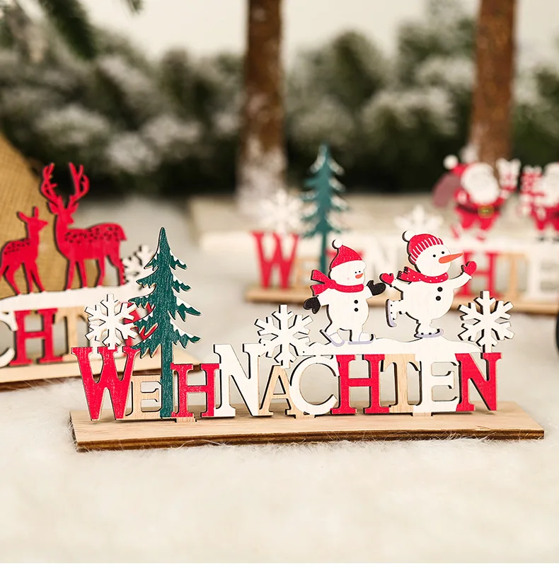 

Счастливого Рождества DIY ручной работы Санта-Клаус Снеговик Лось Алфавит украшения Рождественские украшения для дома рождественские украшения