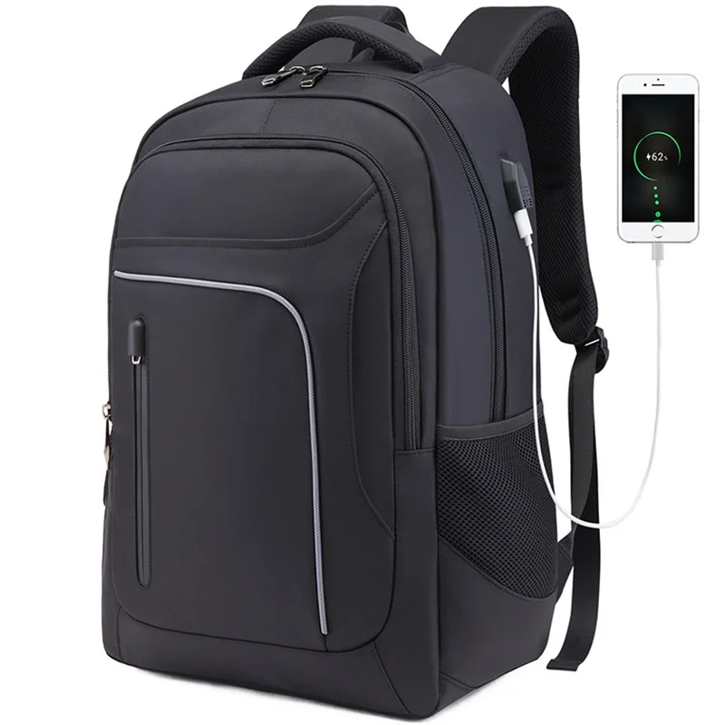 Business Laptop Men's Backpack USB Charging Student Schoolbag Waterproof Oxford Cloth Multi-compartment Outdoor Travel Bags