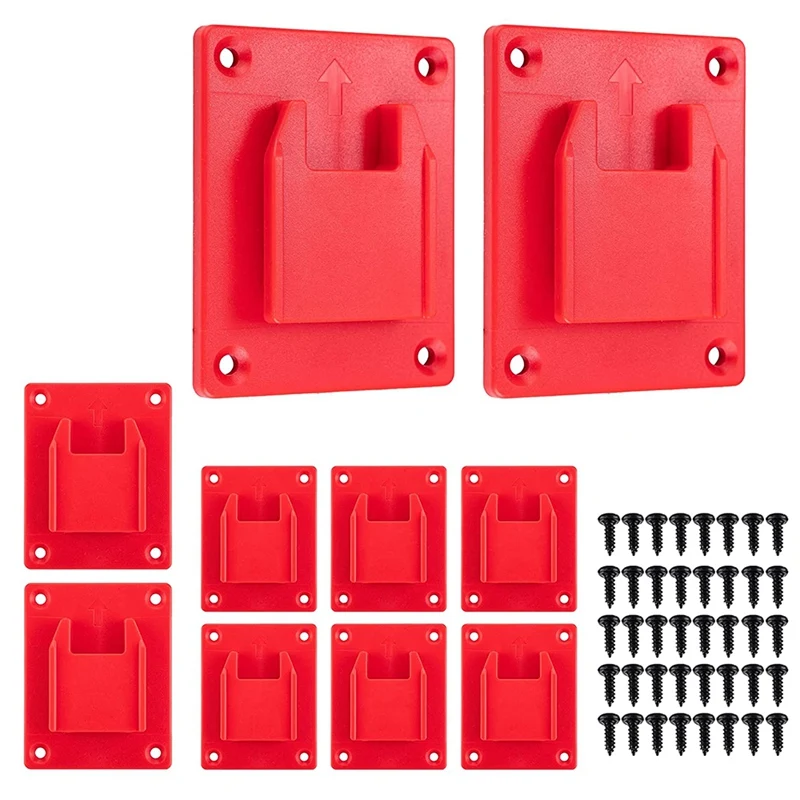 

10Pc ABS Plastic Tool Holder For Dewalt 20V Drill Mount Fit For M18 Tools With Screws Red