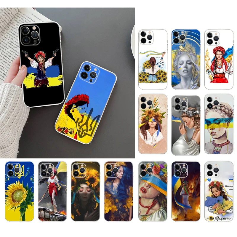 

Phone Case For iphone 14 Pro Max 13 12 11 Pro Max XS XR X 12mini 14 Plus SE Ukraine Girl Case Funda