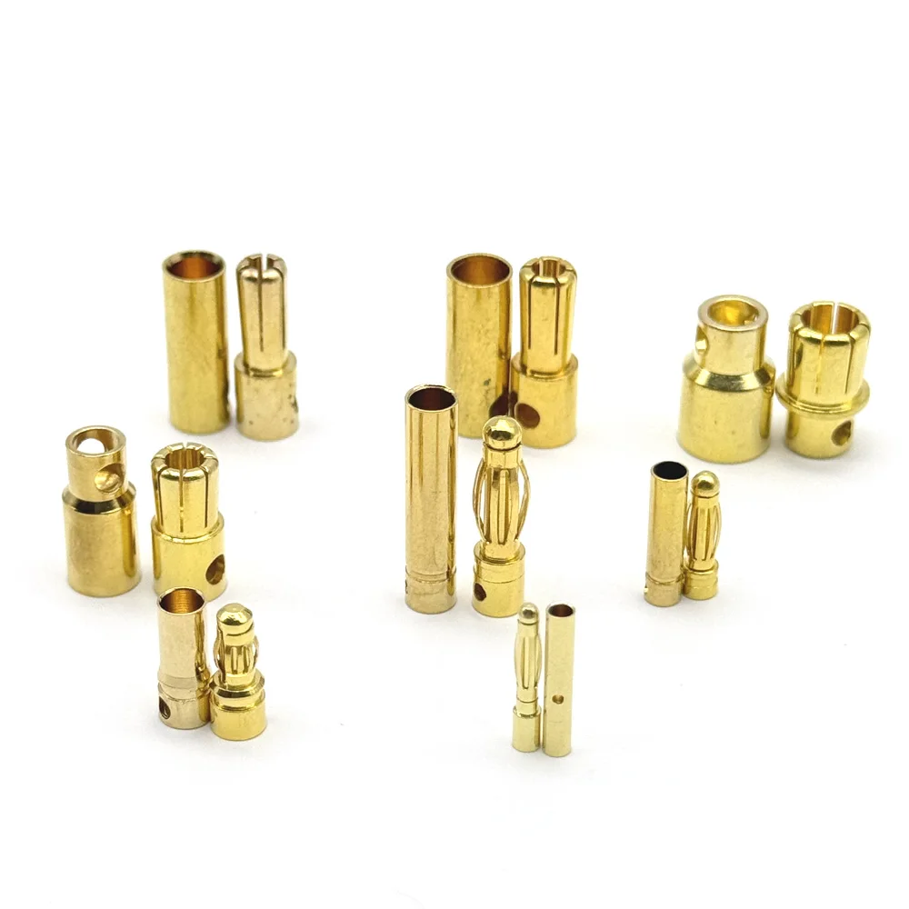 Позолоченная вилка-банан для аккумулятора RC 2 мм 3 5 4 6 8