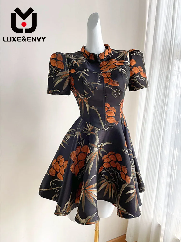

LUXE&ENVY Style Dress Summer 2023 New High Waist Slim Chic Short A-line Skirt 2023 Women Fashion