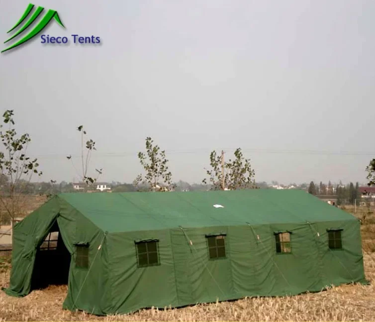 Оптовая продажа туристическая палатка из зеленого холста со стальной рамой для