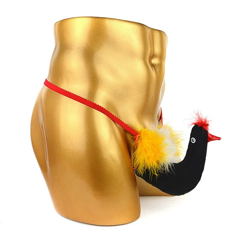 

Men Sexy Creative Cartoon Bird Breathable Thong Briefs Erotic Underwear Alluring Underpants See-through Thin Belt G-string