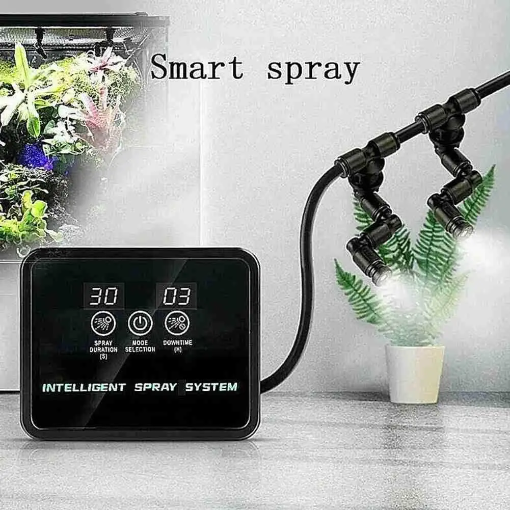 

Intelligent Reptile Terrariums Fogger Water Humidifier Indoor Automatic System Kits Spray Mist Sprinkler Timer Watering P5G8