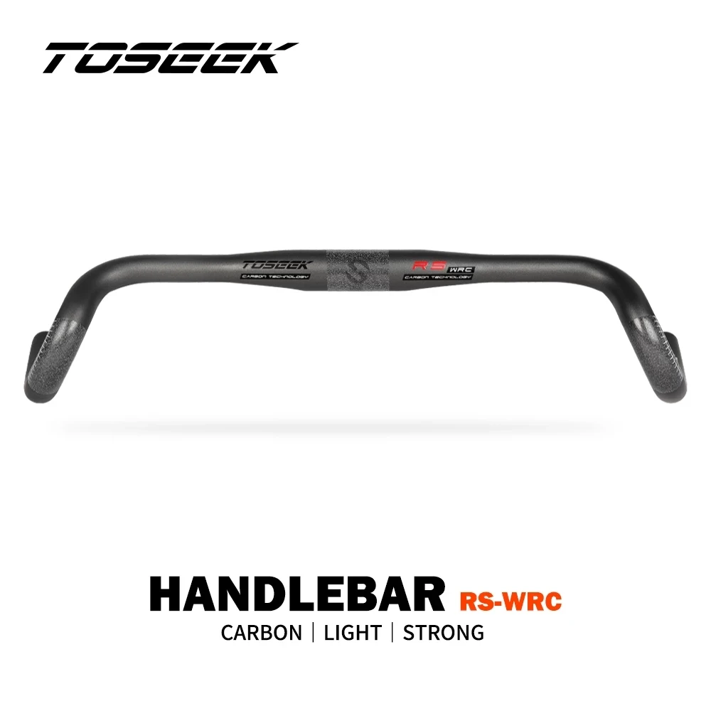TOSEEK new RS-wrc Carbon Gravel Handlebar Exotropism Handle Bar 31.8mm Cyclocross Road Bike handlebars 400/420/440mm Matte Black