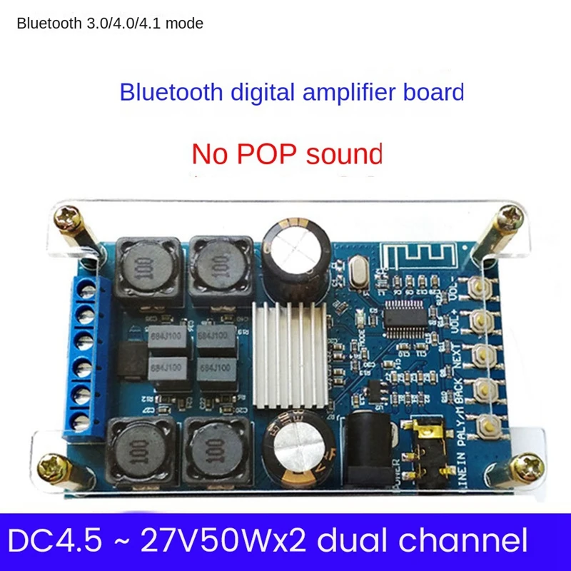 

ZK-502B Bluetooth плата цифрового усилителя с Чехол 50Wx2 двухканальный стерео аудио усилитель без звука