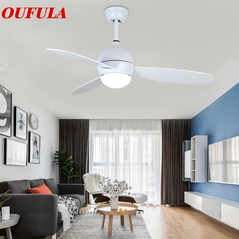 

TYLA Modern Ceiling Fan Lights Lamps White Remote Control Contemporary Decorative For Dining room Restaurant l