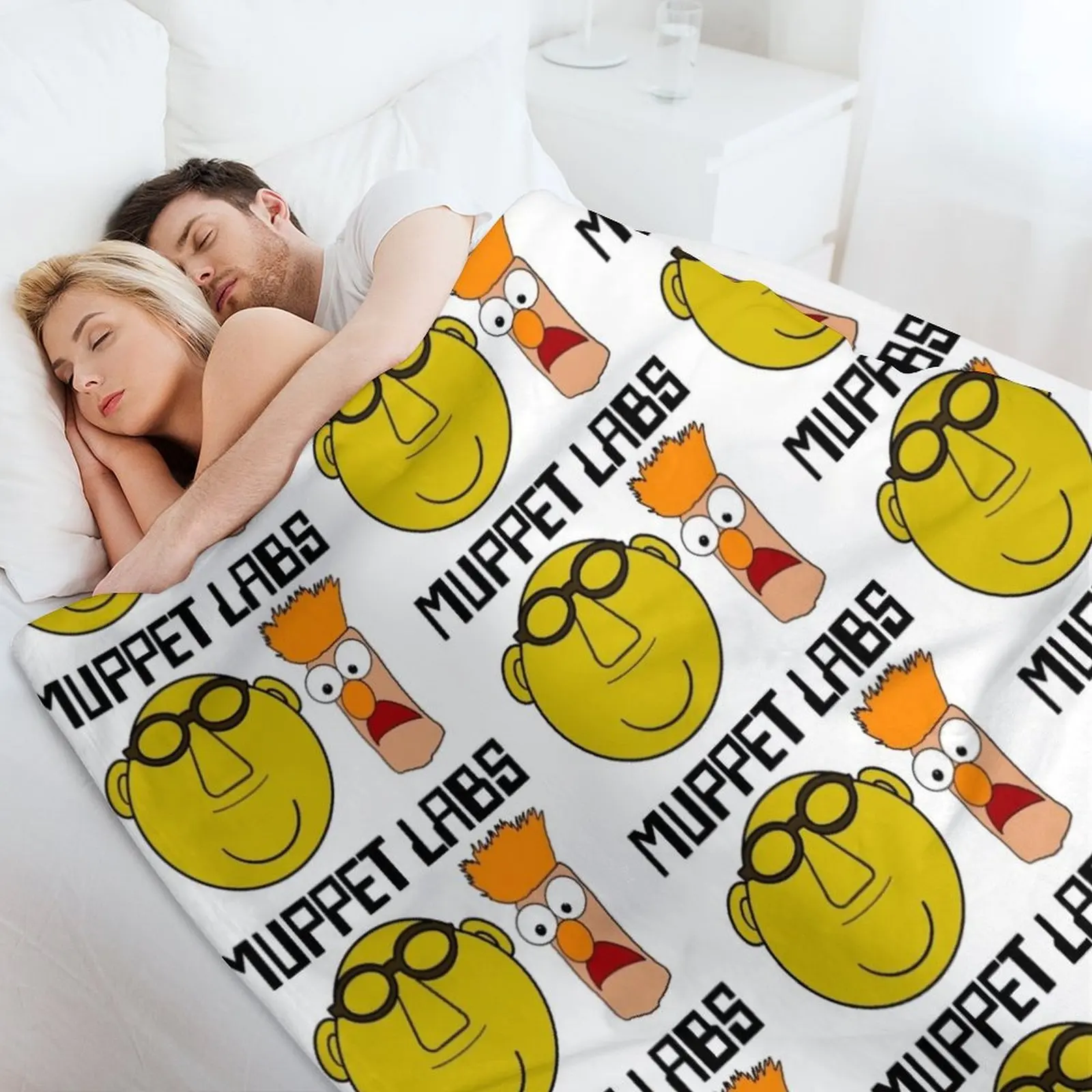 The Muppets - Dr. Bunsen Honeydew &amp Beaker Muppet Labs Плед Зимние кровати Мягкий плед на диване