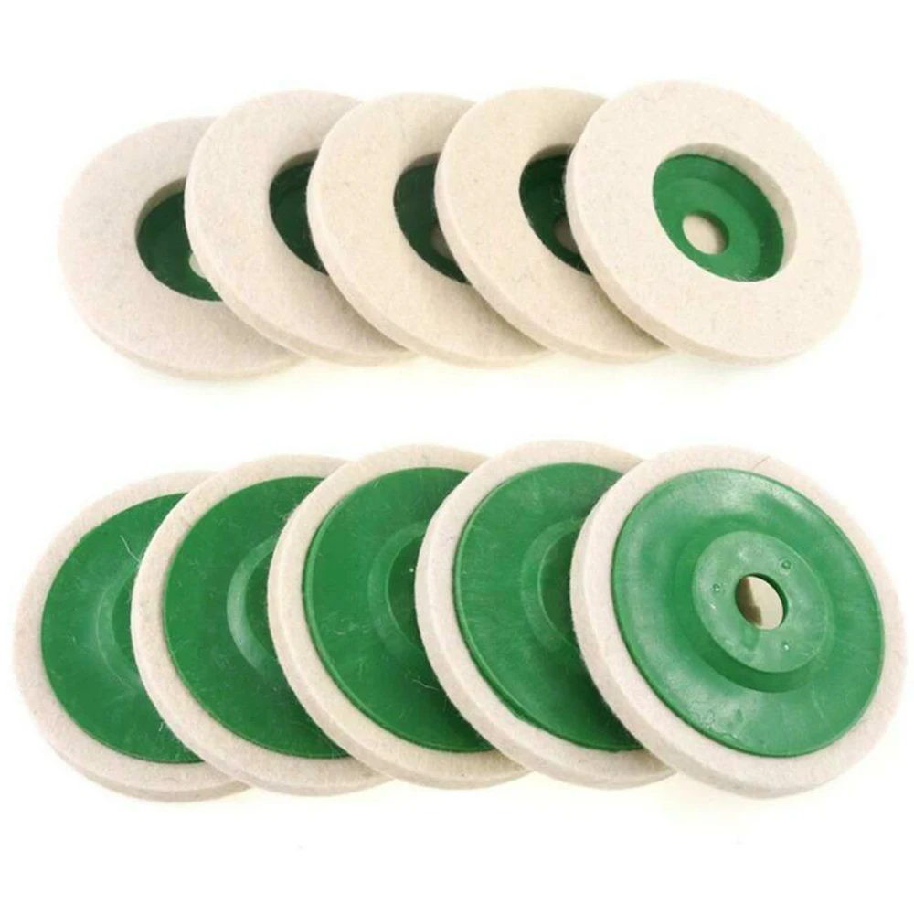 

10pcs 100mm Wool Buffing Polishing Wheels Felt Pad 4 Inch Buffer Polish Discs Angle Grinder For Metal Marble Glass Ceramics