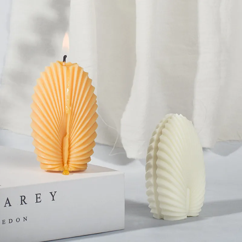 

Fan-Shaped Candle Silicone Mold Three-Dimensional Striped Soap Candle Mold Home Decoration Art Candle Making Supplies Mold