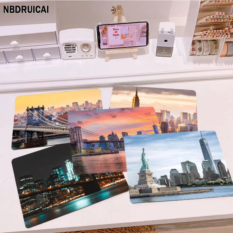 Нескользящий Настольный коврик Нью-Йорк студенческий для мыши компьютерный