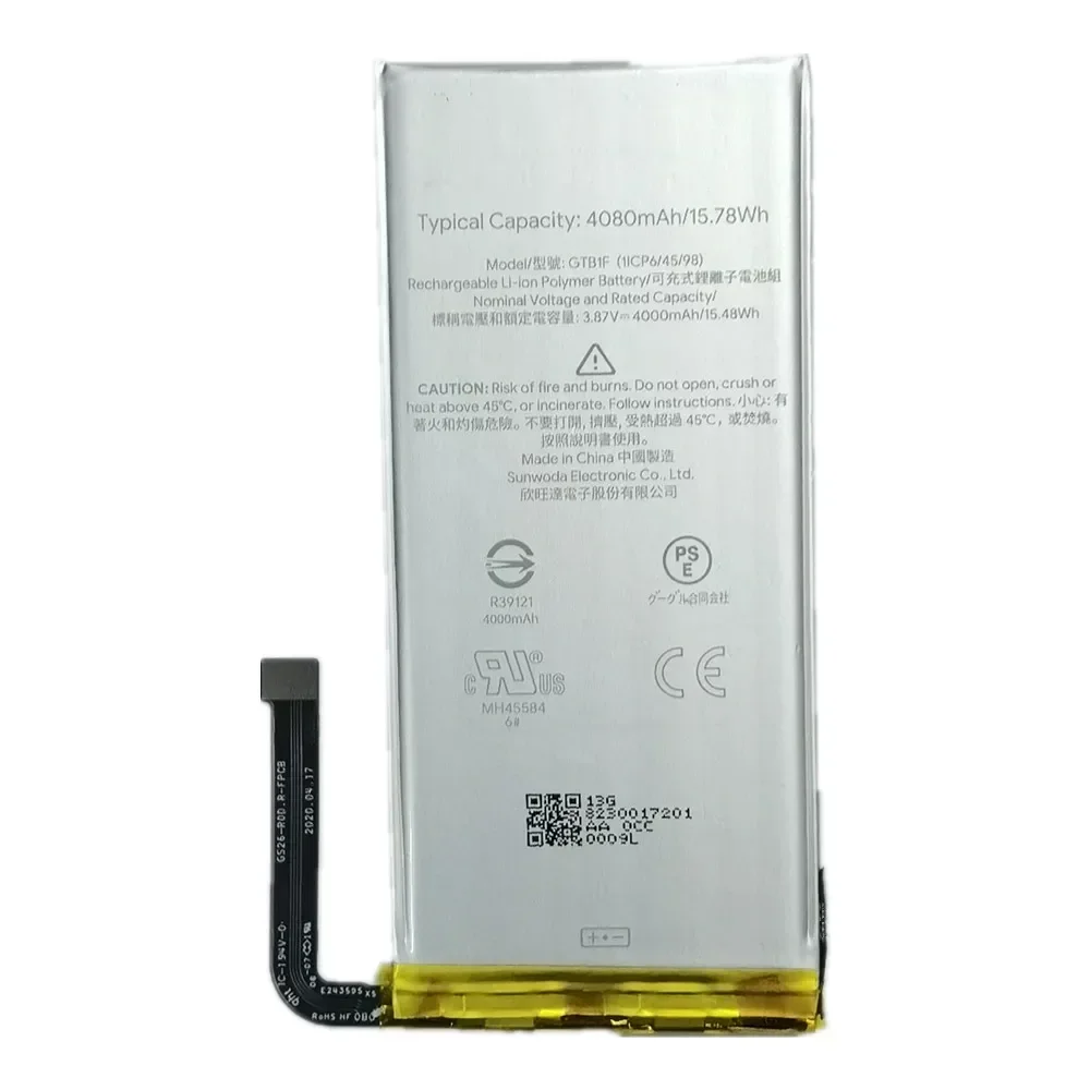 Оригинальный аккумулятор GTB1F 4080 мАч для HTC Google Pixel 5 Pixel5 GD1YQ GTT9Q высококачественный