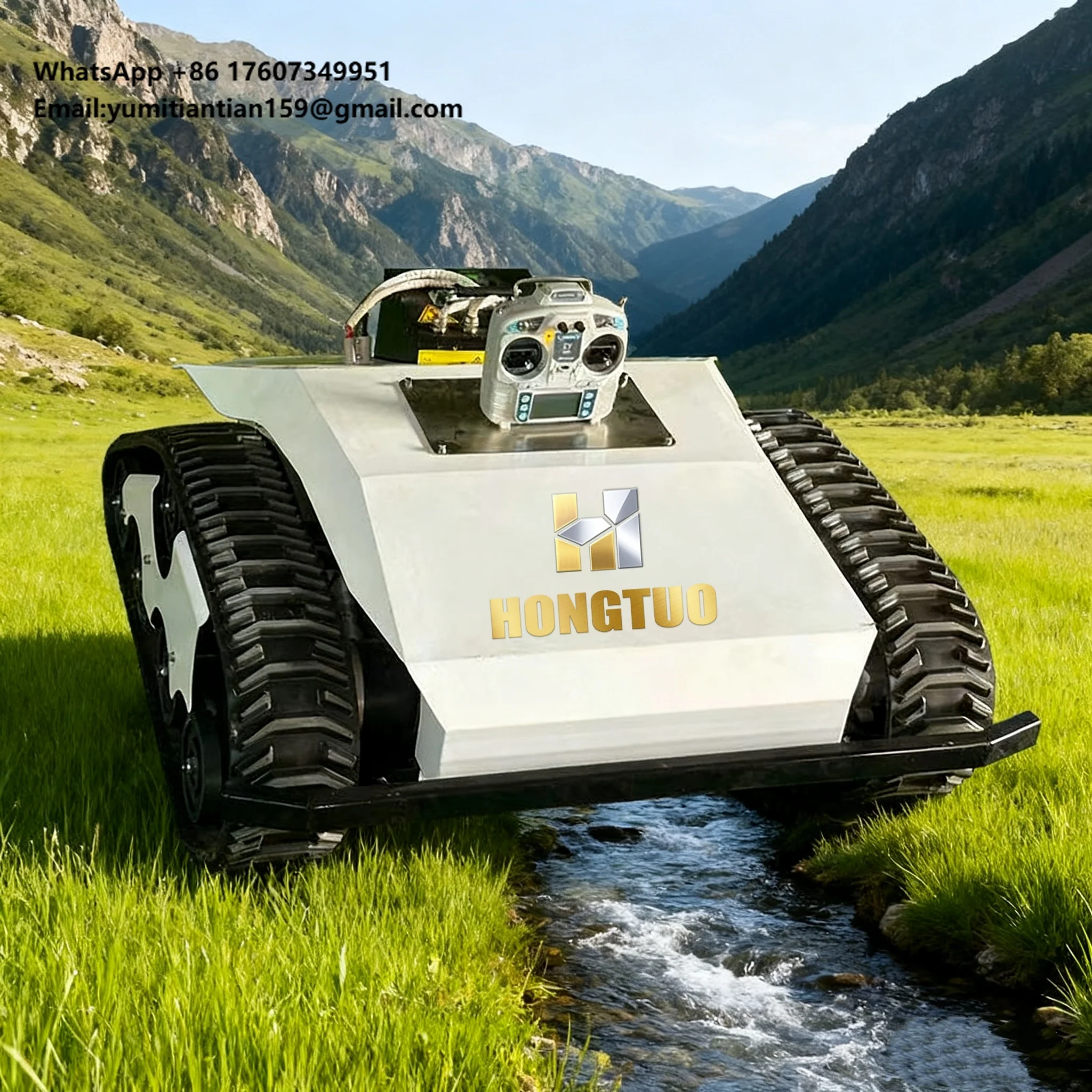 Фото Интеллектуальная электрическая автоматическая газонокосилка-робот с дистанционным управлением для садовой травы, беспроводная машина №1