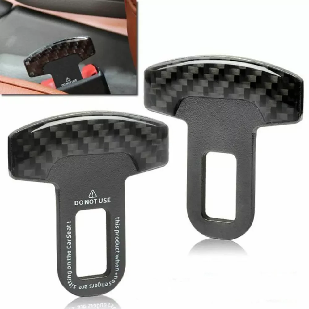 

2pcs Seat Belt Buckles Car Truck Carbon Fiber + Aluminum Alloy Seat Safety Belt Lock Buckle Clip Universal For Most Cars Trucks,