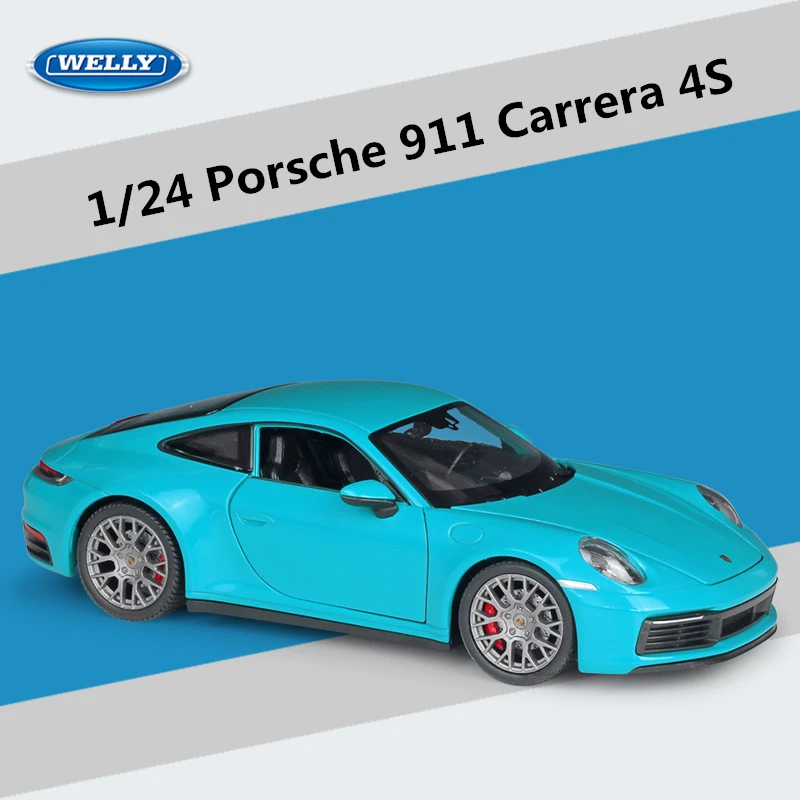 

1:24 Porsche 911 Carrera, 4S, сплав, металл, модель автомобиля, высокая симуляция, литье под давлением, Спортивная модель автомобиля, коллекция украшений...