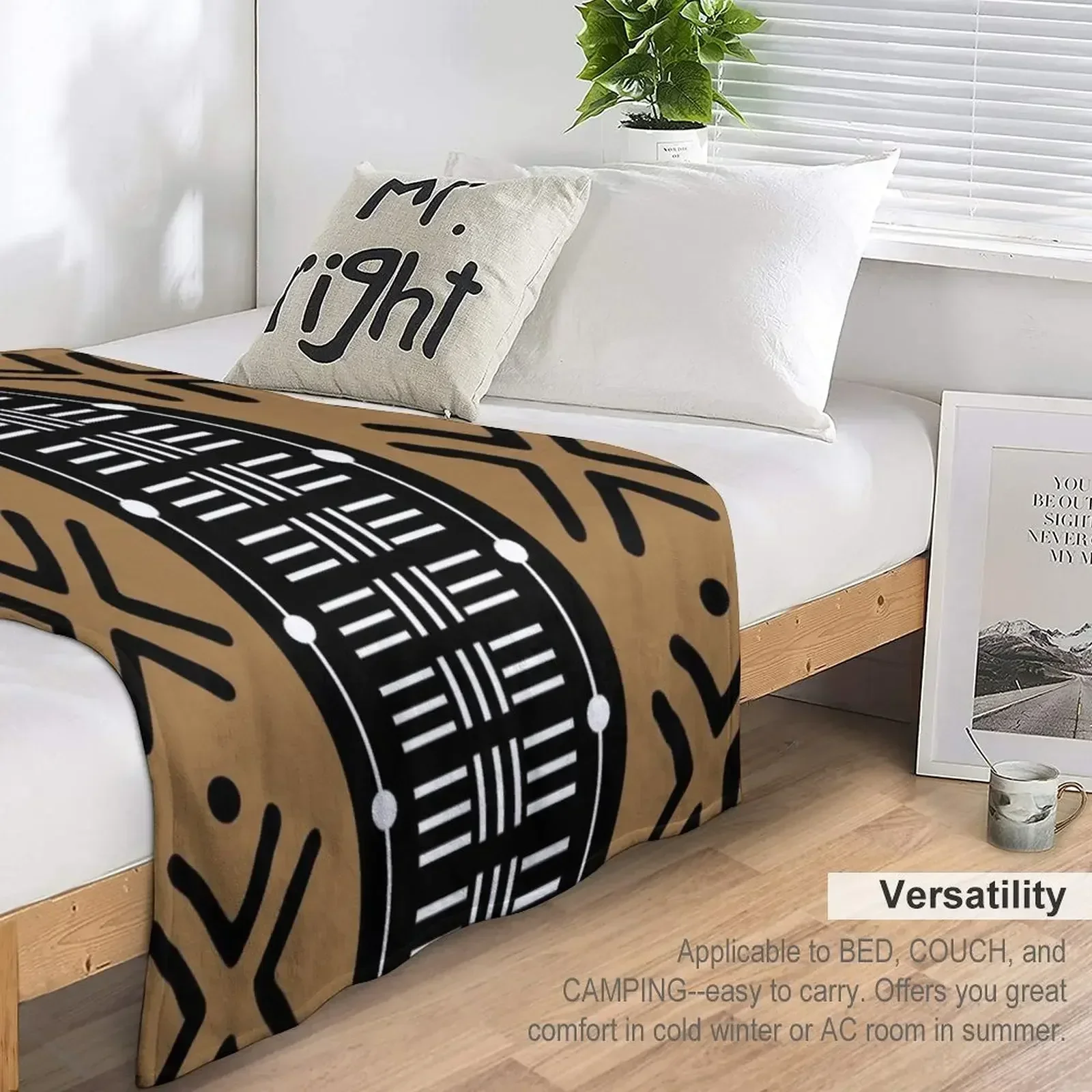 Коричневое африканское племенное грязевое одеяло с узором мягкие полярные