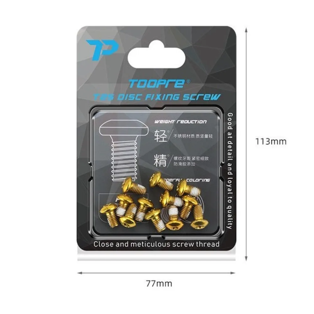 12 шт. TOOPRE велосипедные винты для дискового тормоза M5 * 10 T25 MTB велосипед из