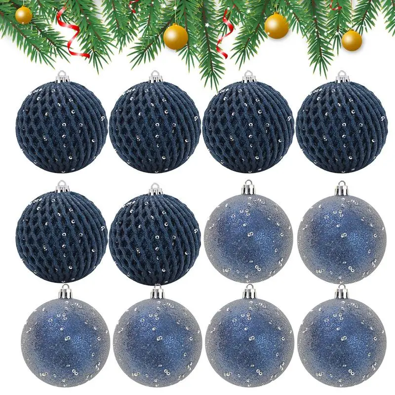 

Christmas Ball Pendant 12pcs/Set Christmas Tree Decorations Glitter Ball Ornaments Hanging Christmas Ball Christmas Tree Pendant