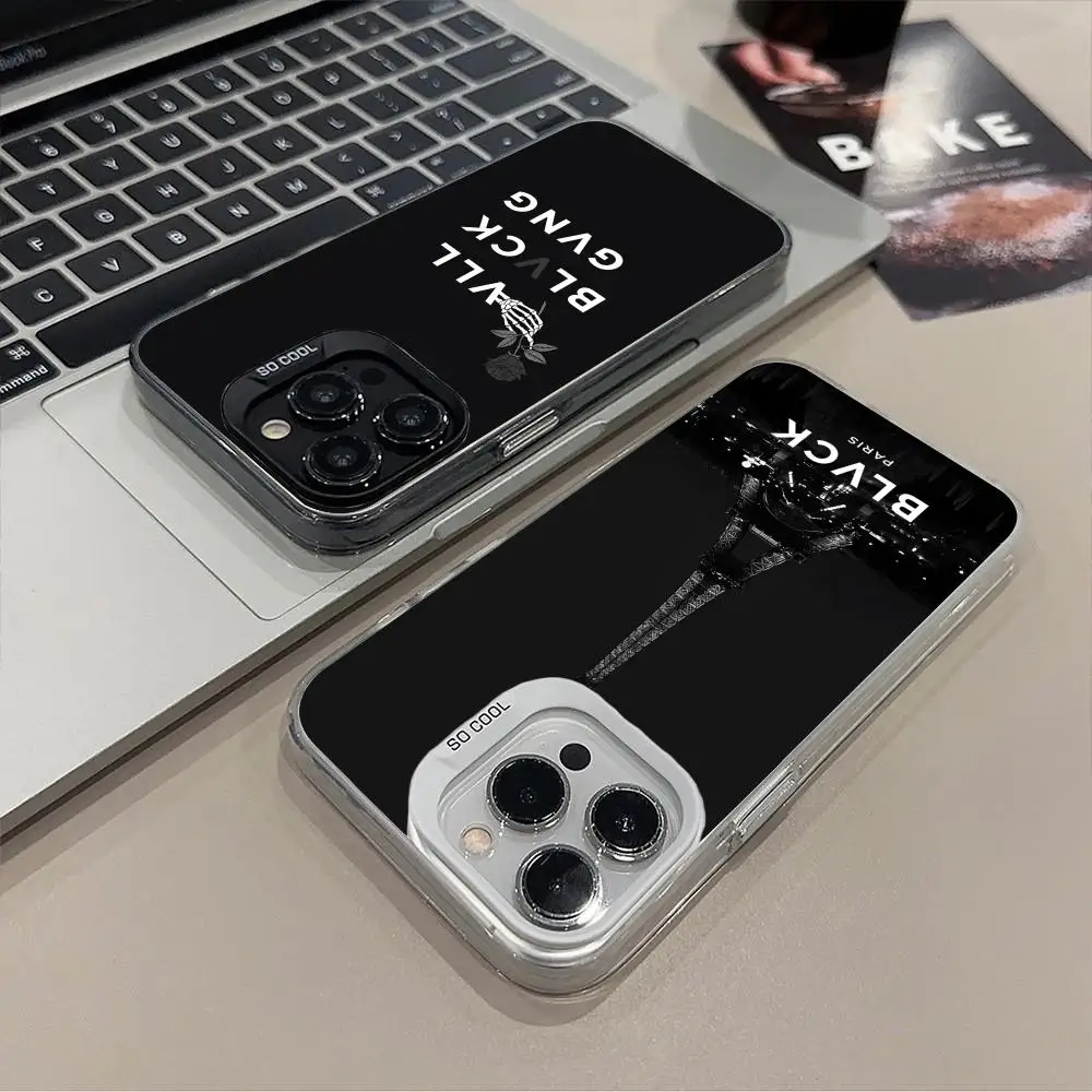 Mobile B-BLVCK Phone Case for iPhone 16 15 14 13 12 11 X XR XS 8 7 Pro Max Plus Color Silvery Smartphone Cover Cellphones