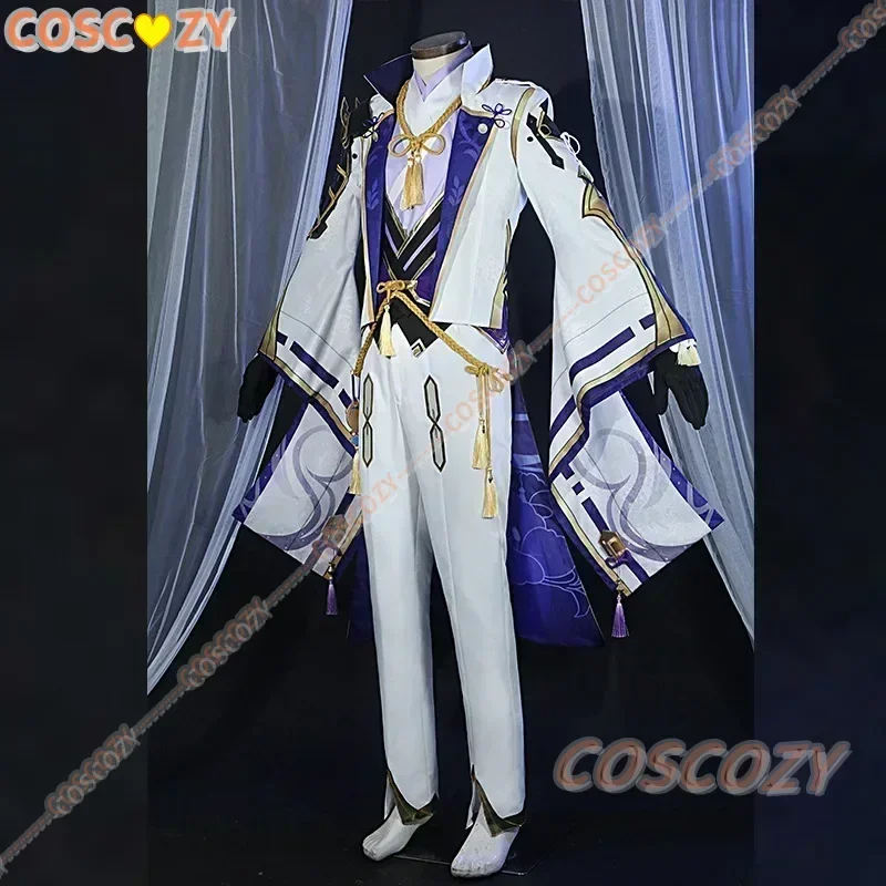 В наличии Kamisato Ayato косплей игра Genshin Impact костюм белая форма реквизит