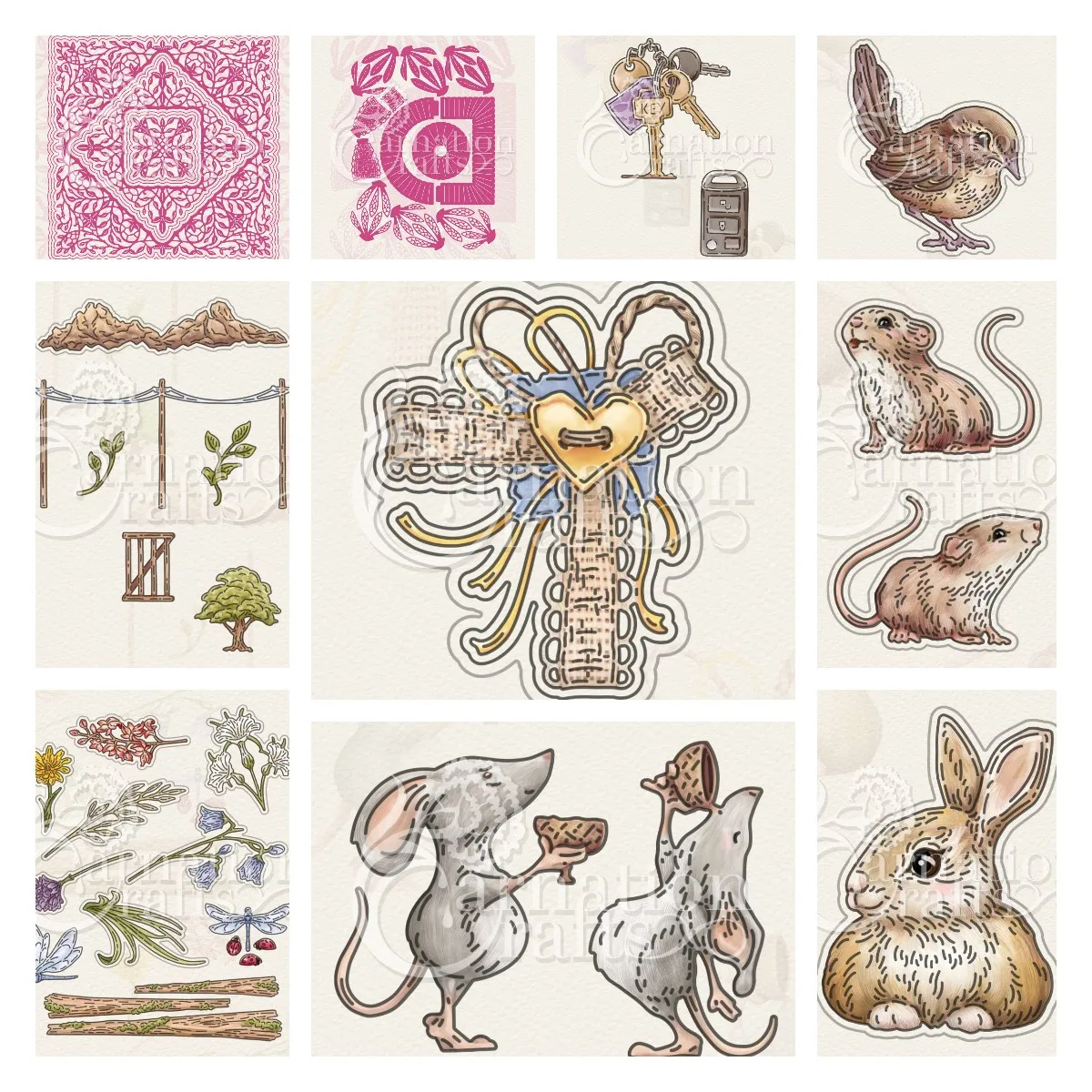 

Mouse Bird Bunny Easter Metal Cutting Dies Scrapbooking New Arrival 2022 Metal Die Cutters for Scrapbooking Making Greeting Card