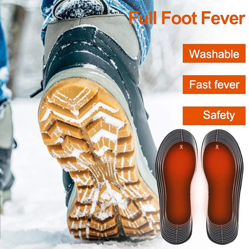 Electrically Heated Insoles for Shoes Battery Electric Heating Shoe Sole Winter Feet Warm Sock Pad Washable Warm Thermal Insoles