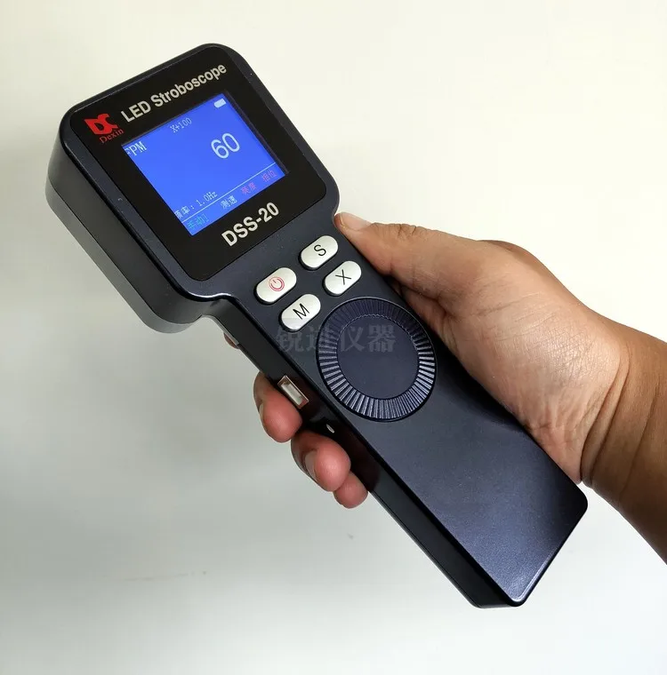 

DSS-20 rechargeable stroboscope tachometer strobe light LED flashing speed measuring fan printing