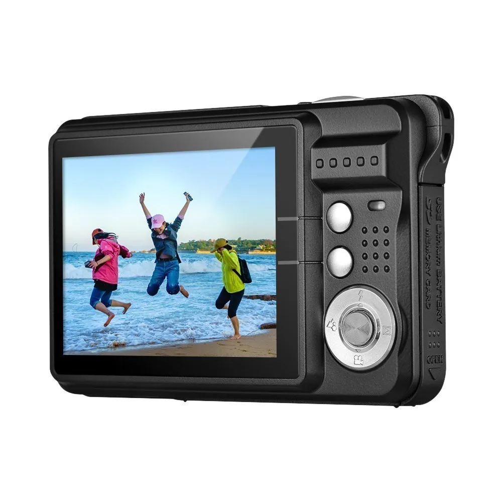 

Portable Digital Camera 48MP 1080P 2.7-inch LCD Screen 8X Zoom Face Detact Smile Capture Carry Bag Wrist Strap for Kids Teens