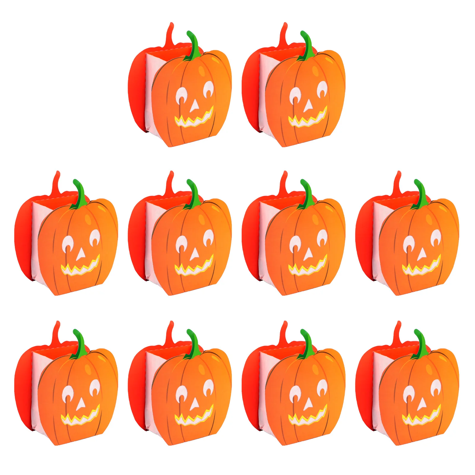 

10pcs Pumpkin Hanging Paper Lantern Flame Resistant Bags Hollow Bags Pumpkin Bags
