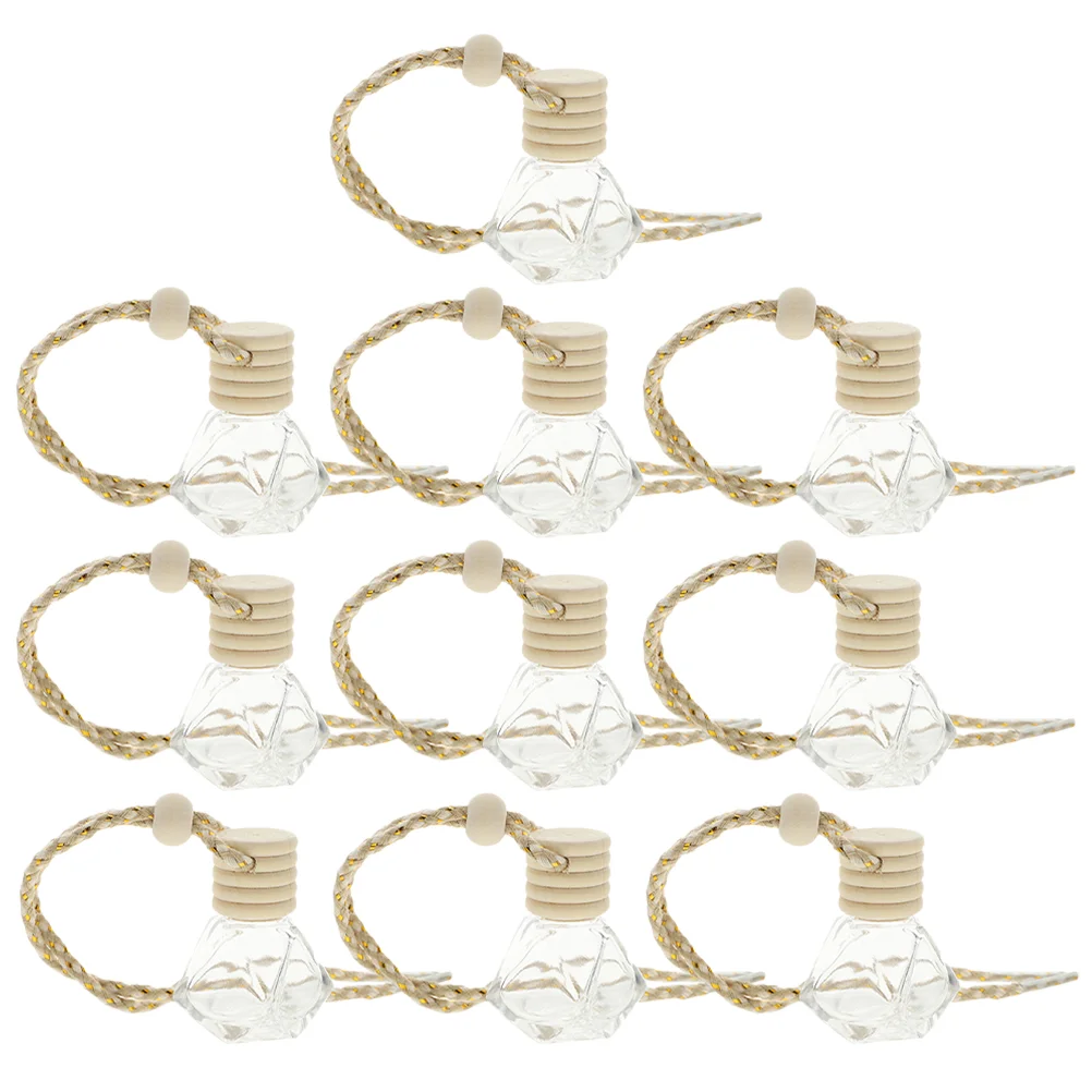 

10Pcs Transparent Bottles Decorative Aroma Bottles Hanging Car Diffusers