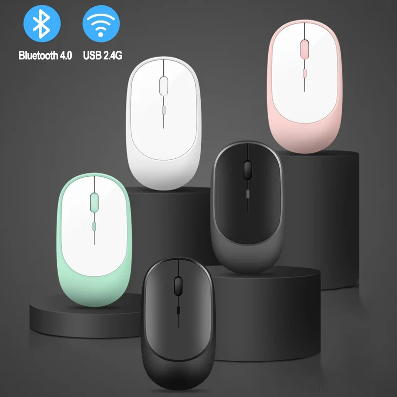 

Перезаряжаемая Беспроводная Bluetooth-мышь для iPad/Xiaomi/планшета, двойной режим, Bluetooth 4,0, USB-мышь для ноутбука, 3 регулируемых DPI, горячая распродажа