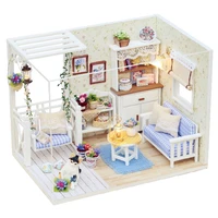 cutebee diy house miniature kit wooden miniature doll houses with furniture led lights for children birthday gift