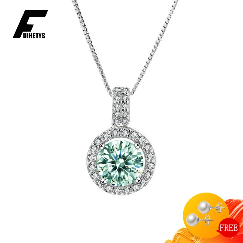 

Trendy Pendant Necklace 925 Sterling Sliver Jewelry with Emerald Zircon Gemstone Accessories for Women Wedding Bridal Party Gift