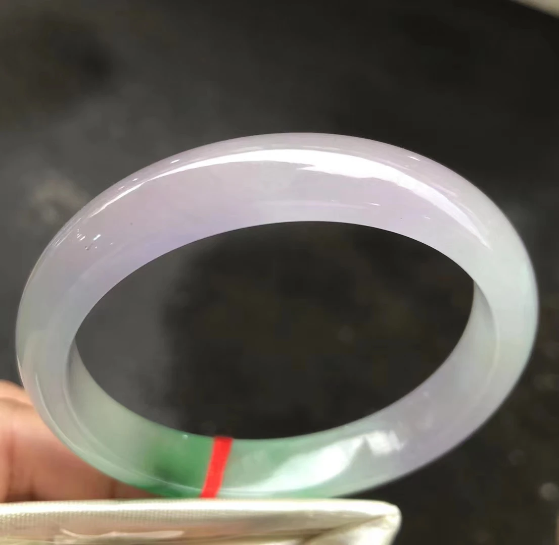 

Natural 100% real Myanmar jadeite bangle flat bar jadeite bangle green jadeite for woman temperament gift bracelets 57mm 373