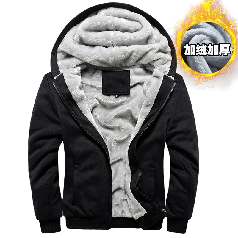 

Winter Men Hoodies Jacket Thick Warm Fleece Coats Mens Casual Tracksuit Zipper Hoodies Sportwear Male Outdoor Sports Sweatshirts