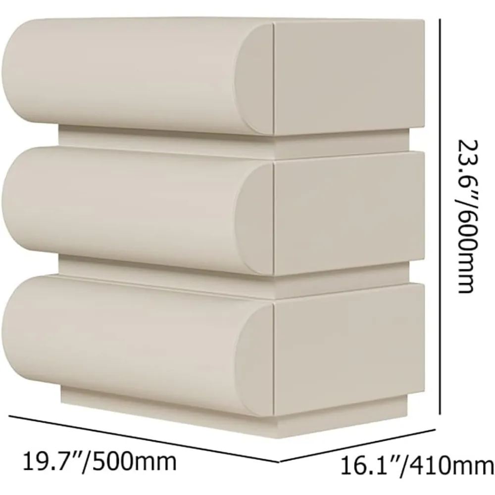 Умная тумбочка с ящиками Современная Белая кожаная беспроводным зарядным