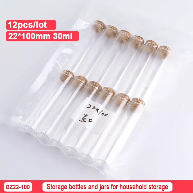 

12 шт. 22*100 мм 30 мл стеклянная банка тестовая трубка для хранения стеклянных бутылок